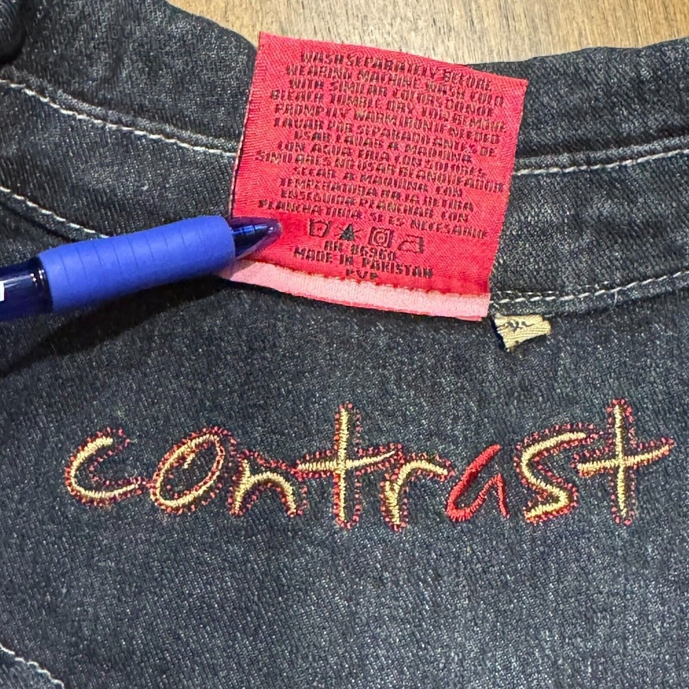 CAROL'S DENIMS Jacket XL Y2K Classic Preppy Jean Denim‎ Retro Coastal Cowgirl - Picture 4 of 7